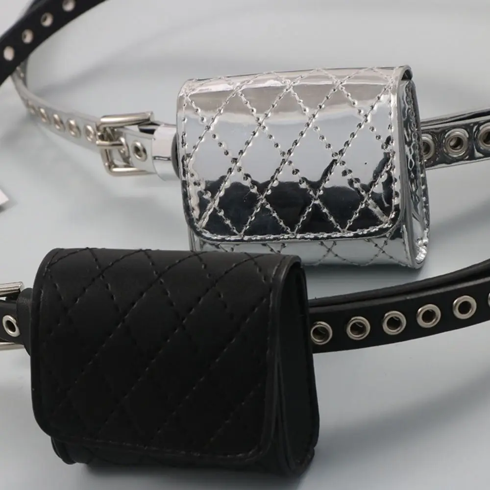 الموضة الكورية نمط المرأة الخصر حقيبة بولي Silver حزام الفضة الخصر حقيبة ريترو حقيبة صغيرة المرأة حقيبة بحزام الإناث #3