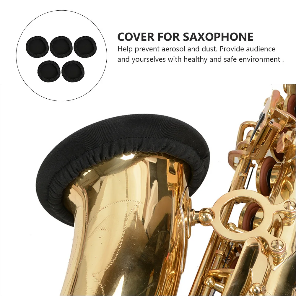 

5Pcs Saxophone Dust Cover Premium Elastic Tenor Sax Bell Cover for Protection and Aerosol Prevention Ideal for Home Practice and