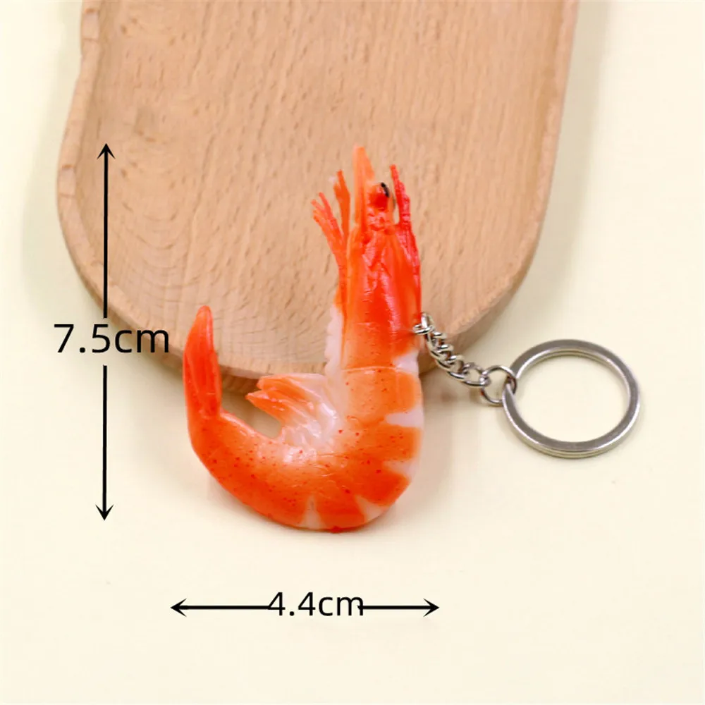 PVC Funny Simulation Shrimp Keychain Pendant Student Couple Personality Bag Pendant Car Keychains Fashion Key Chain Jewelry Gift