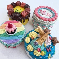 Hand-painted Strawberry Cream Ice Cream Cake 3D Fridge Magnets Souvenirs Refrigerator Magnetic Stickers Gift