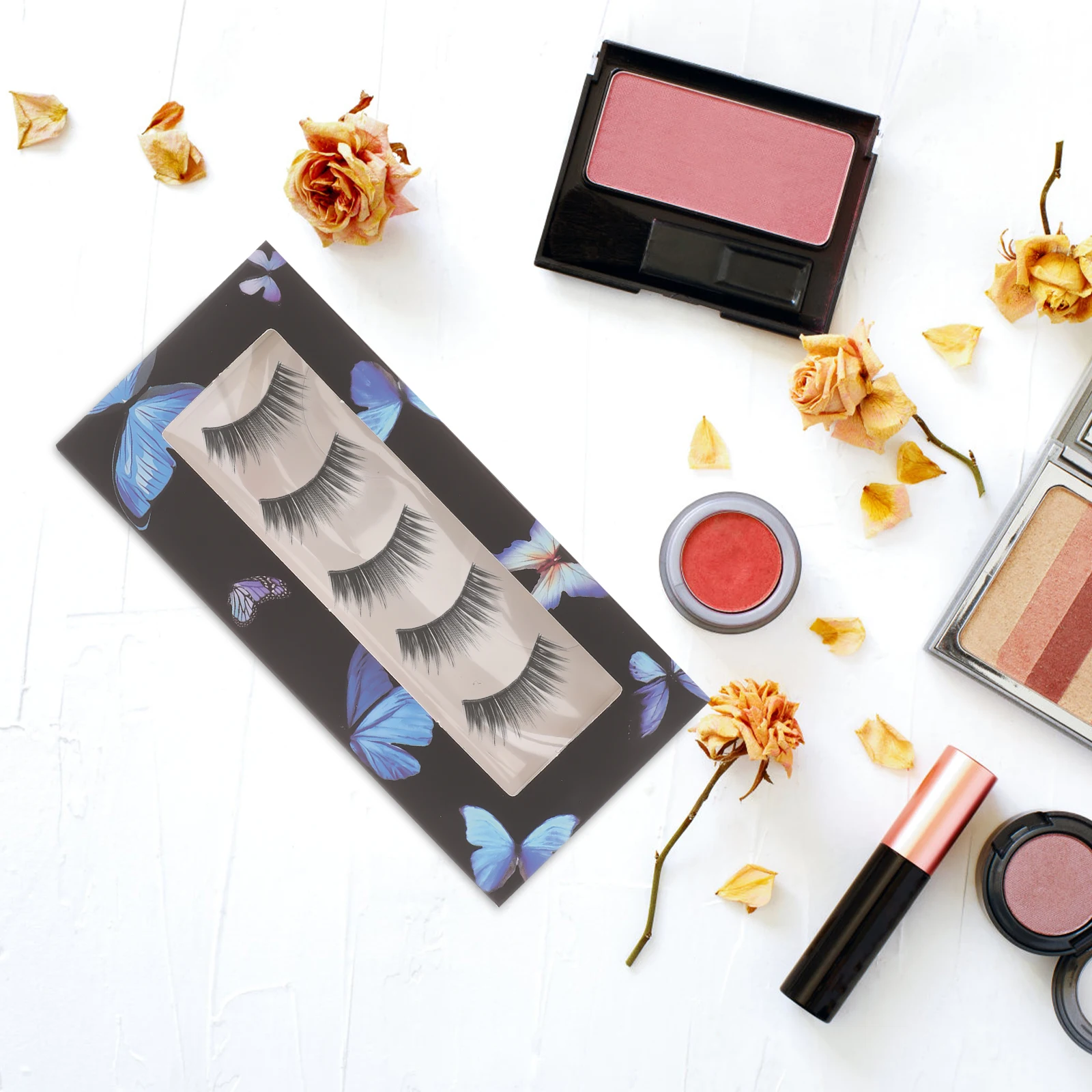 

10 Pcs Eyelash Storage Paper Box Empty Rectangle Fake Packaging Holder Case Boxes Lightweight Portable Salon Home Use