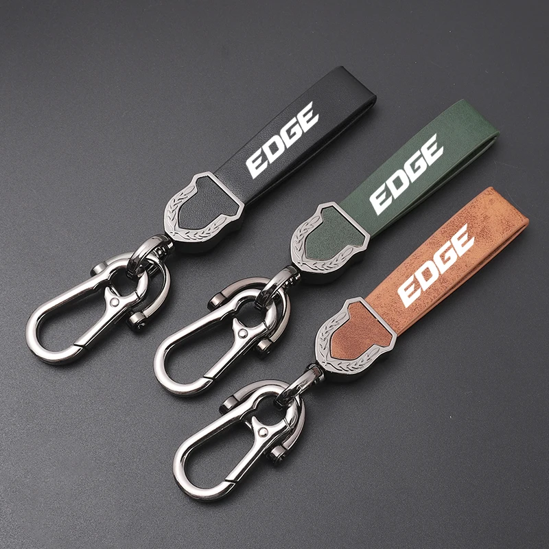 

High-grade leather Ultra-clear printing High-quality key chain Keychain For Ford EDGE car accessories