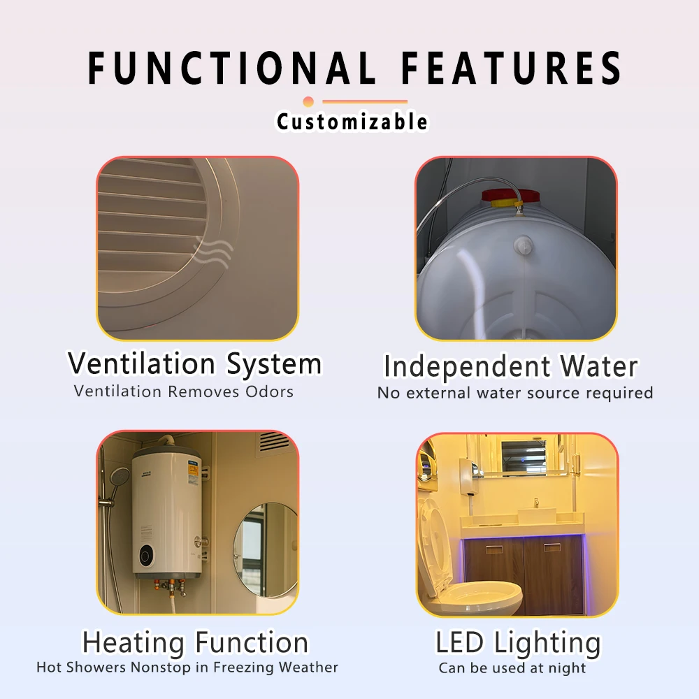 Portable Eco-Friendly Modern Steel Durable Outdoor Toilets for Events and Parks