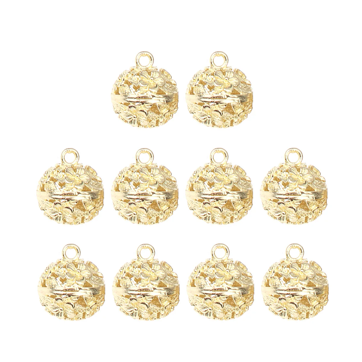 

10pcs Hollow Pendant DIY Hanging Keychains Bag Decor Copper Plate Round E Number Convallaria Style Christmas Ornament