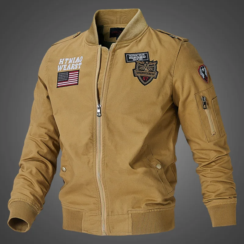 

Men's Casual Jacket Youth Stand-up Collar Jacket Tooling Baseball Jersey Flight Top New Thin