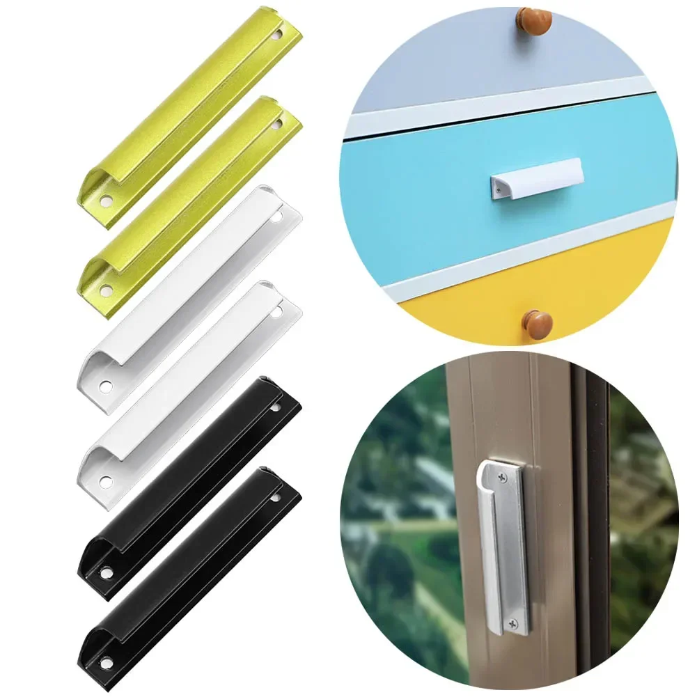 Aluminum Alloy Door Handle Push-pull Balcony Gate Window Wardrobe Cabinet Drawer Pulls Handle Furniture Hardware Knobs