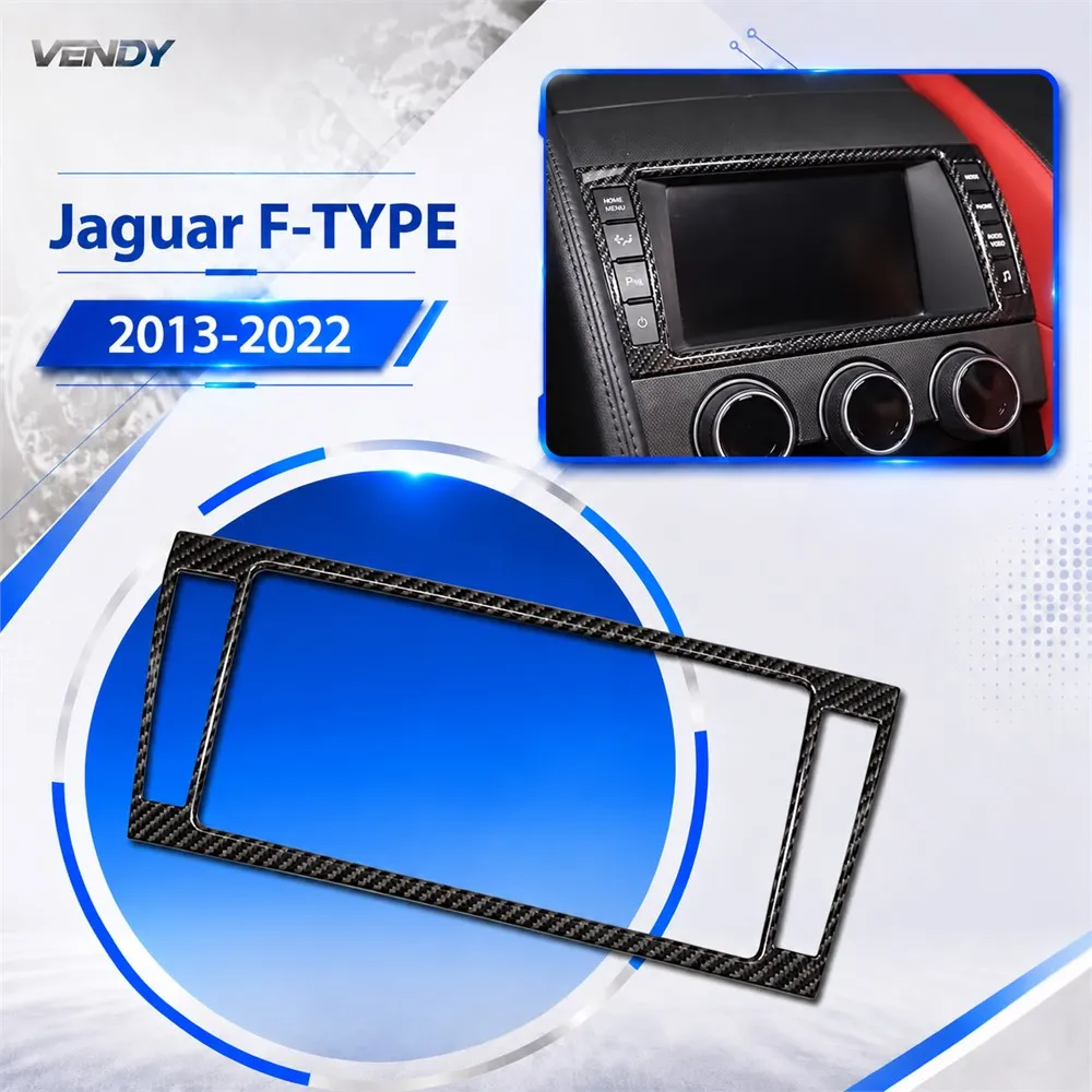 Real Carbon Fiber For Jaguar F-TYPE f type 2013-2022 Center Display Screen Frame Cover Trim Modified Parts Accessories