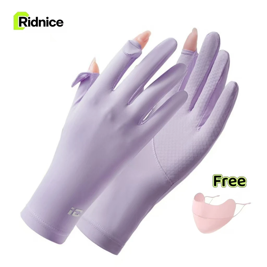 

Ridnice Full Finger UV Protection Gloves UPF50+ Driving Cycling Gloves for Women, Ice Silk UV Summer biking fishing flashlight
