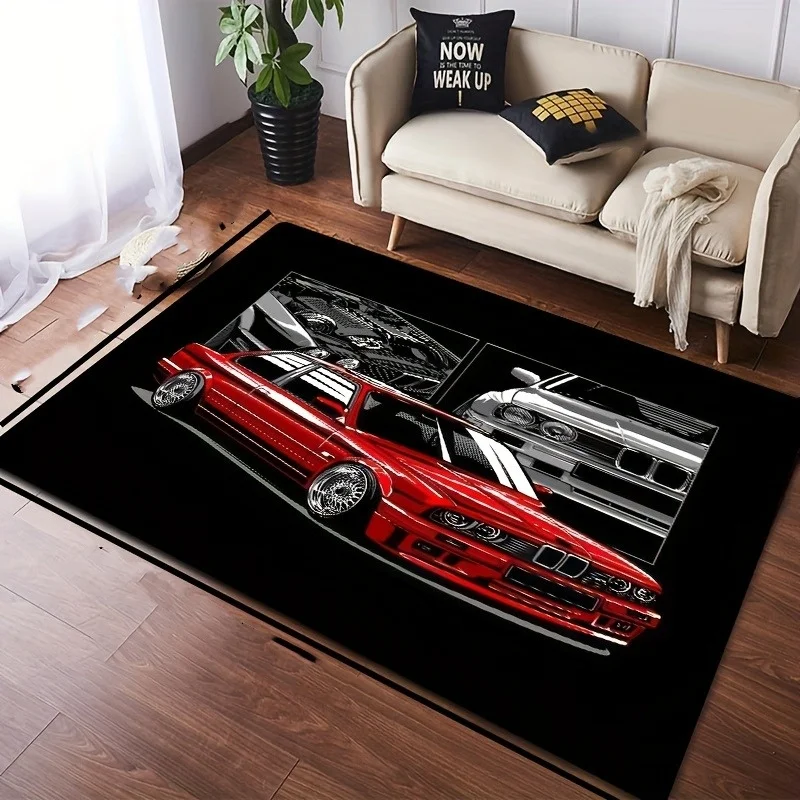 Creative Car Pattern Carpet Children's Bedside Soft Floor Mat Anti-fouling Anti-slip Crawling Pad Kitchen Footpad Home Decor Rug