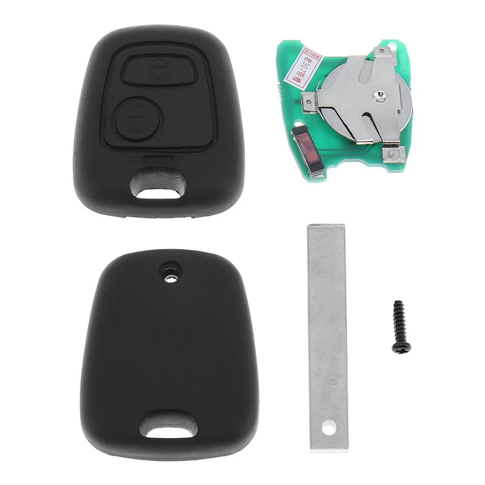 433MHz 2 Buttons Remote Car Key ID46 Chip and HU83 Blade for Citroen 73373067C / Peugeot- 307 2000-2017 Electronics a Battery