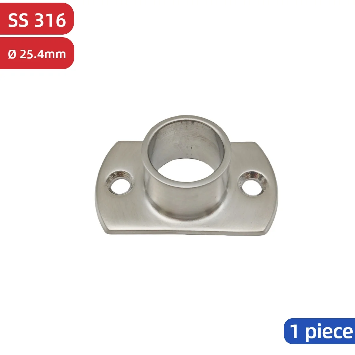 316 Stainless Steel 25.4mm Stair Railing Handrail Base Flange Satin Polished Balustrade Railing Post Floor Flange