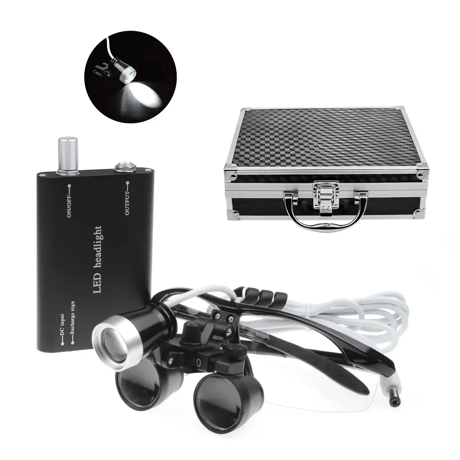 2.5X/3.5X Dental Surgical Loupes - Binocular Magnifier Glasses with Optical Glass Lens for Dentists, Clinics & Oral Surgery