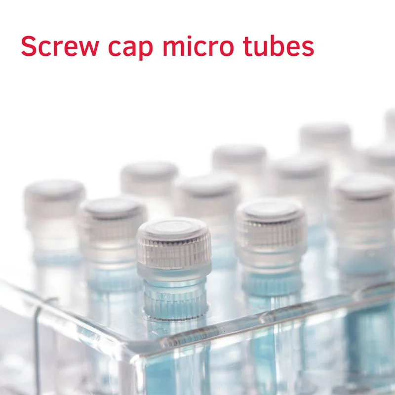 Screw Cap Micro Tubes with Screw Cap 0.5/1.5/2ml Volumes PP Material Skirted Conical Base Knurled Transparent Lab Use Sarstedt