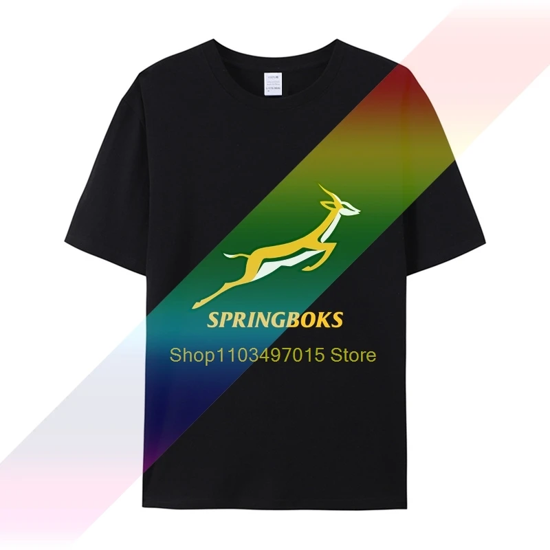 South Africa Rugby Springboks Mens Large Logo T Shirt Green 201920 Season