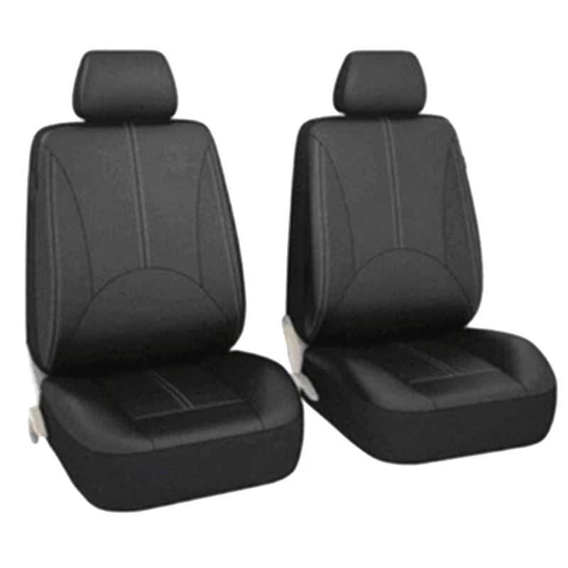 Car Seat Covers Full Set - Premium Faux Leather Automotive Front Seat Protectors for Car Truck