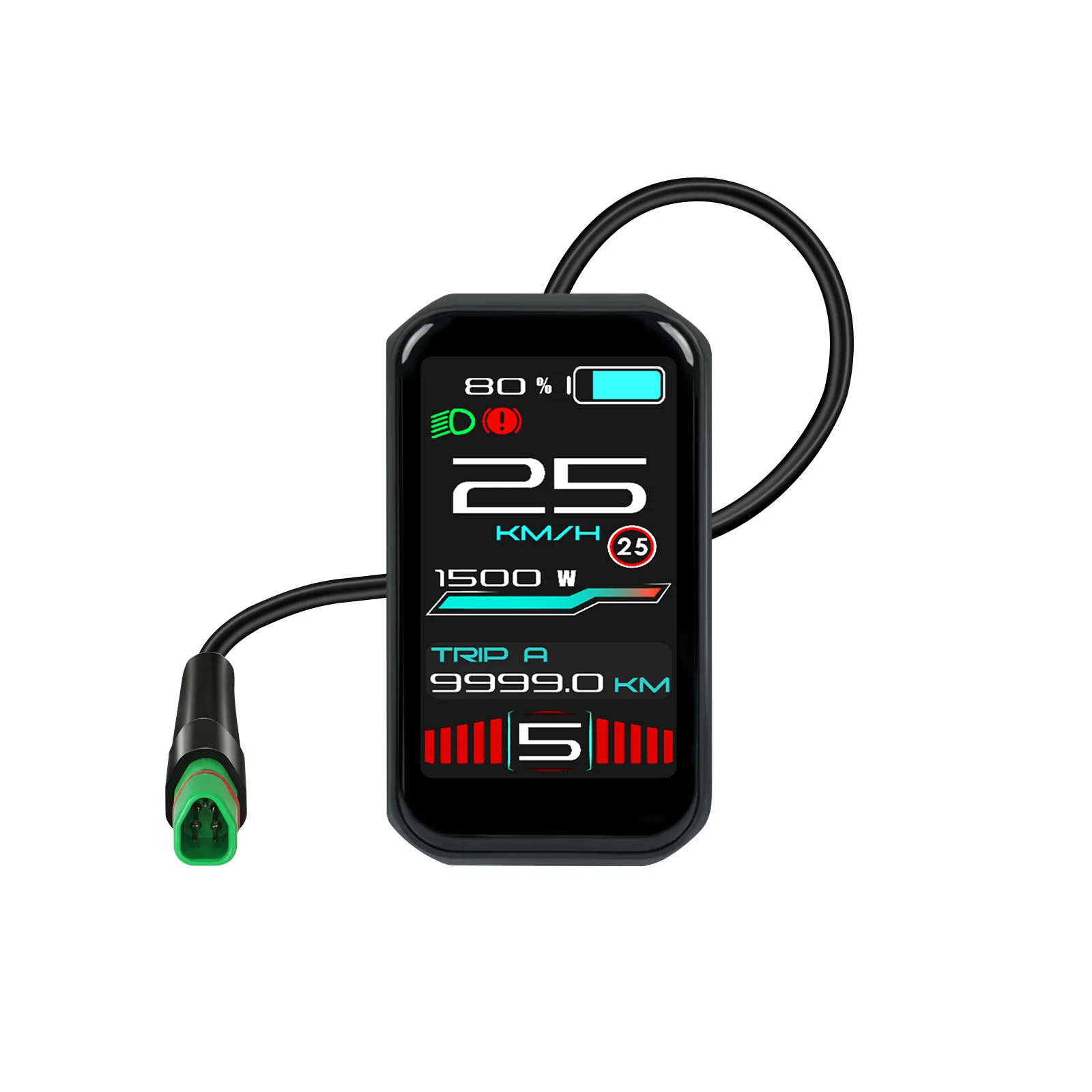 Ebike-display VD18MT kleurentouchscreen voor Bafang / Tongsheng-protocol middenmotor – IP67 waterdicht en 0-9 PAS-niveaus Ebike - afbeelding 1