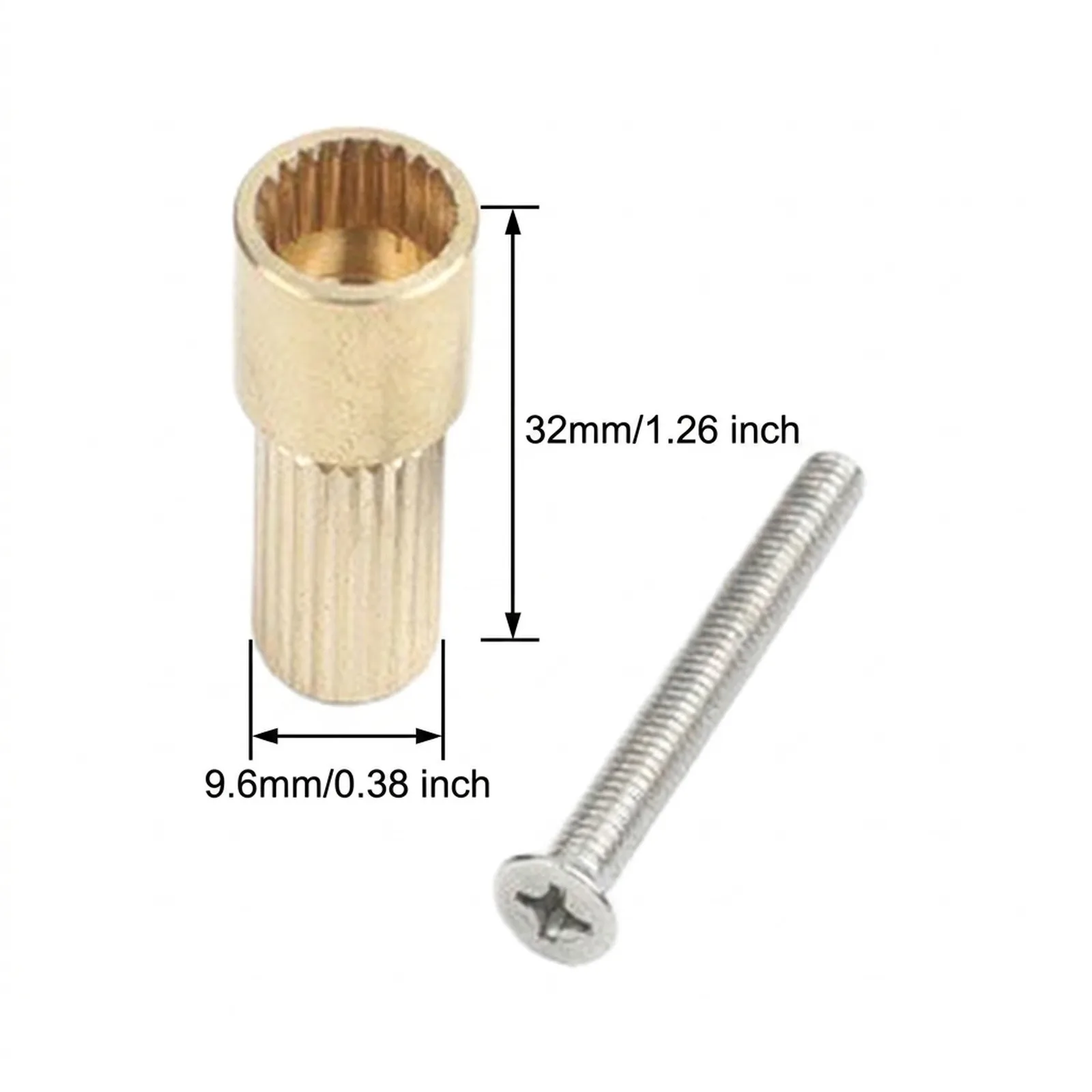 Extension Rod for Faucet Valve Core Made of Solid Brass Designed to Fit 9.6mm Diameter 24-Tooth Internal Threads