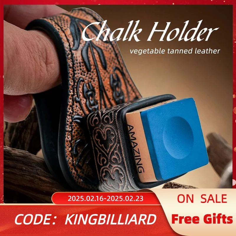 KONLLEN ที่วางชอล์กบิลเลียดพร้อมหนังสี่เหลี่ยมแกะสลักแม่เหล็กรองรับคิวสระว่ายน้ําสนุ๊กเกอร์เงียบอุปกรณ์บิลเลียด