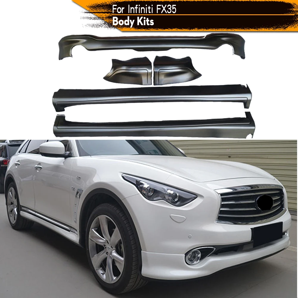 PP Black Primer Auto Car Full Bumper Body Kit for Infiniti FX35 2009 - 2014 Front Bumper Rear Bumper Side Skirts Spoiler