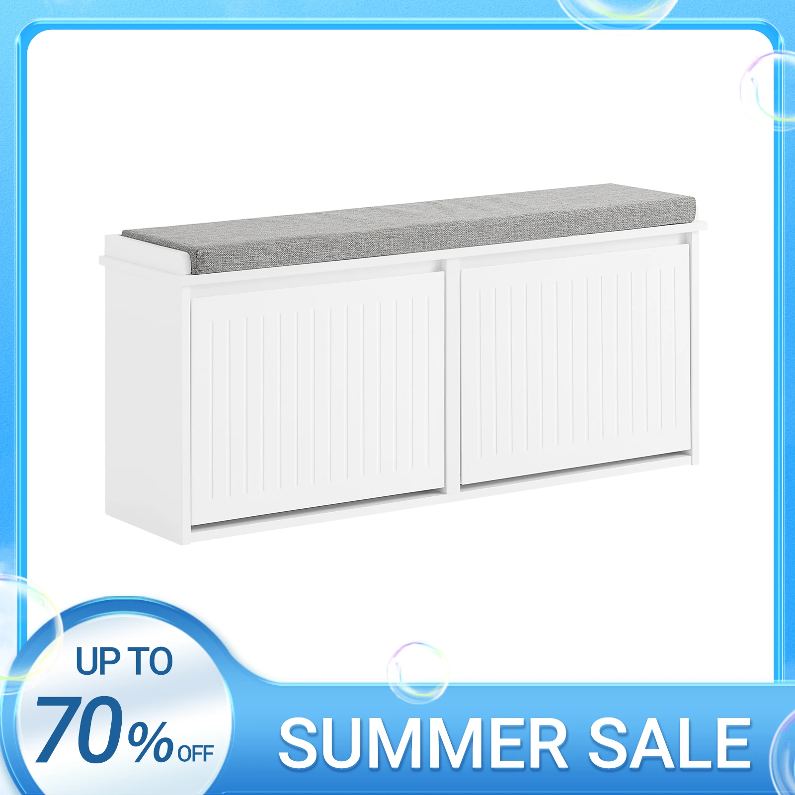 SoBuy FSR98-XL Camión volquete de zapatos Mueble para zapatos con 2 aletas Banco para zapatos con cojín para asiento Cómoda para zapatos Banco BHT aproximadamente 100x46x26cm