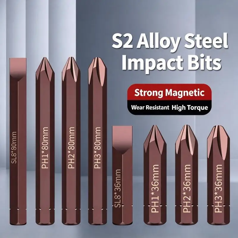 【MA】Screw Driver Bit PH1 PH2 PH3 Electric Screwdriver Bit Strong Magnetism Hex Shank Batch Head Hand Tool