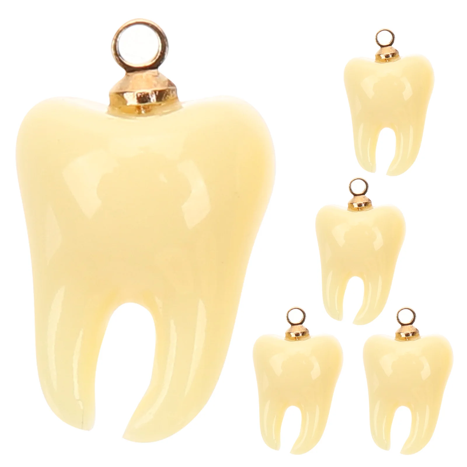 

5Pcs Teeth Resin Charms DIY Jewelry Making Accessories Necklace Bracelet Keychain Small Pendant Creative Unique Charms