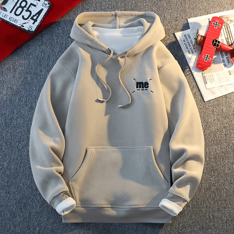 

Men's Fleece-Lined Hoodie Pullover Warm Thick Drawstring Hood & Kangaroo Pocket Casual Streetwear Autumn Winter Sweatshirt Mens