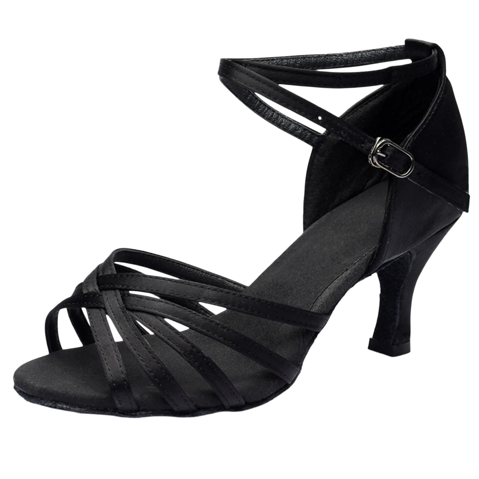 Women Indoor Performance Latin Dance Shoes Open Toe Ballroom Dance Shoes Heeled Salsa Dancing Sandals for Ballroom Salsa Dancing