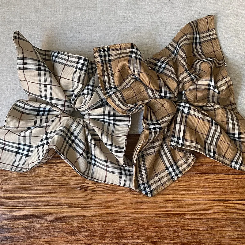 

1 шт., винтажная резинка для волос в клетку с толстым кишечником — высококачественная резинка для волос с шарфом, простая и универсальная резинка для волос для приподнятий и по...