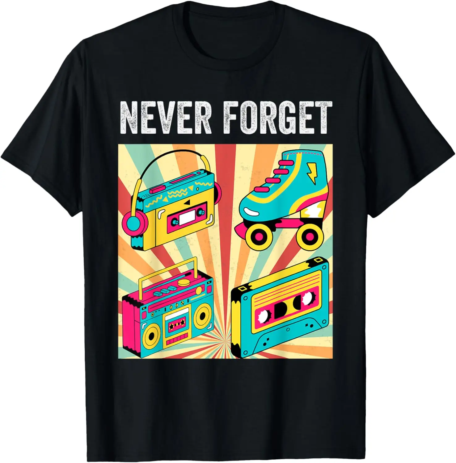 Funny Retro Never Forget 1980s Retro 1990s Retro Graphic T-Shirt