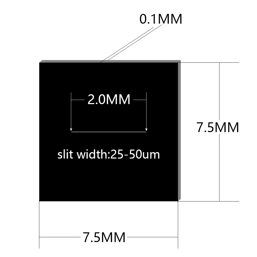 Single slit grating Diffraction gratie Optical ultra-precision slits 7.5x7.5mm slit width 25-50um Stainless steel blackening