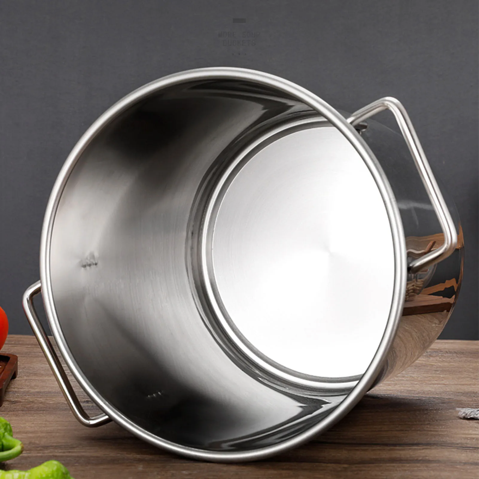 Silver Stainless Steel Soup Bucket Versatile Large Capacity Soup Stock Pot With Lid For Home Restaurant