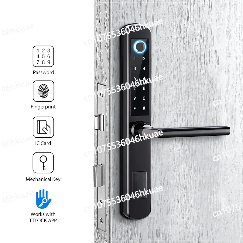 Fingerprint Double Two Side Waterproof IP55 Smart Door Lock SUS Material for Slim Aluminum Swing Door TTlock