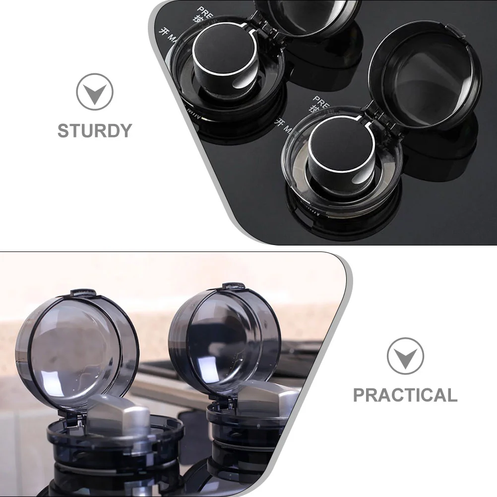 6 Pcs Child Safety Knob Cover Clear View Oven Stove Covers Cookware Door Handle