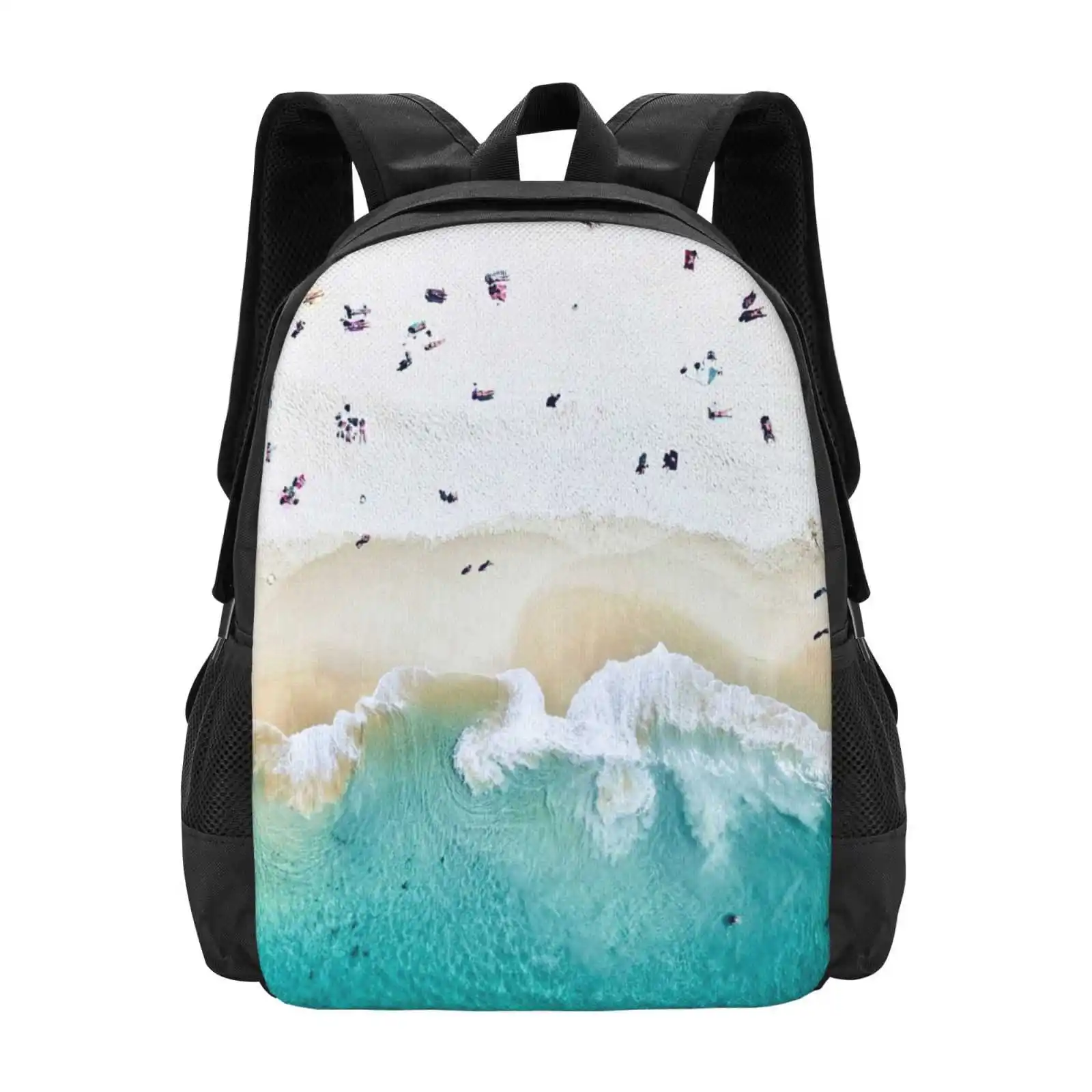 Mochila de diseño con estampado 3D de Vibes de verano, bolsa de estudiante, playa de arena, Vibes de playa, olas de vida, surfista, Playa Bondi