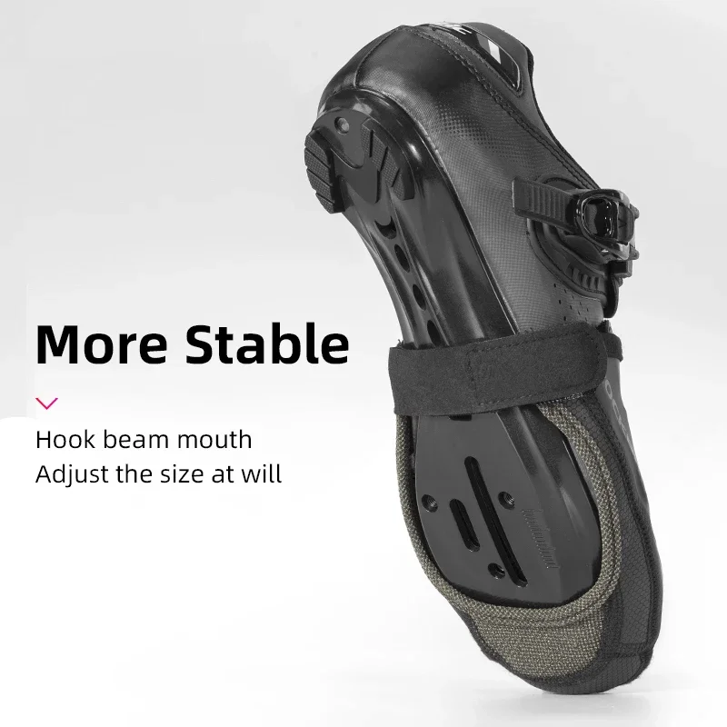 ROCKBROS Waterproof Cycling Shoe Covers Men Women Shoelaces Overshoes PU Leather Wear-resistant Shoe Cover For MTB Road Bike