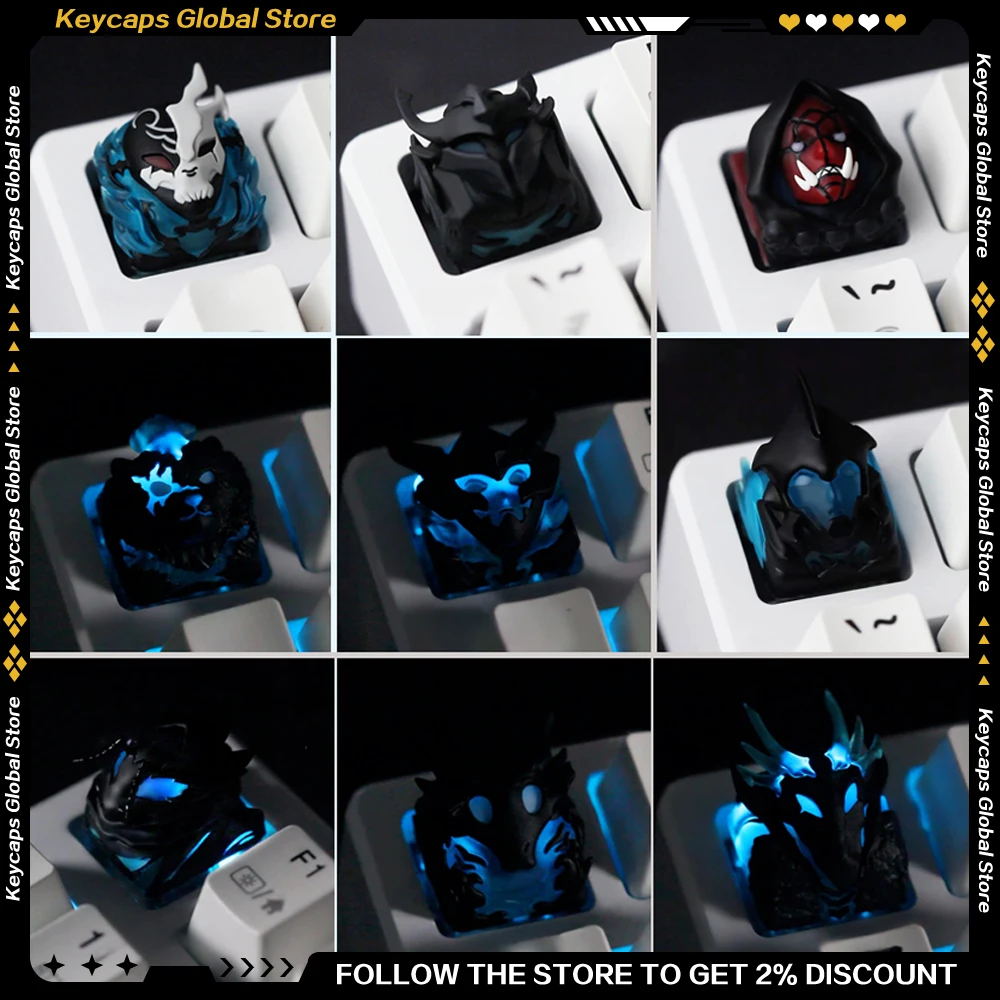 

Solo Leveling Theme Anime Keycap Resin Transparent Artisan Keycaps Personalized Customized Boys Keyboard Accessories Esc Key