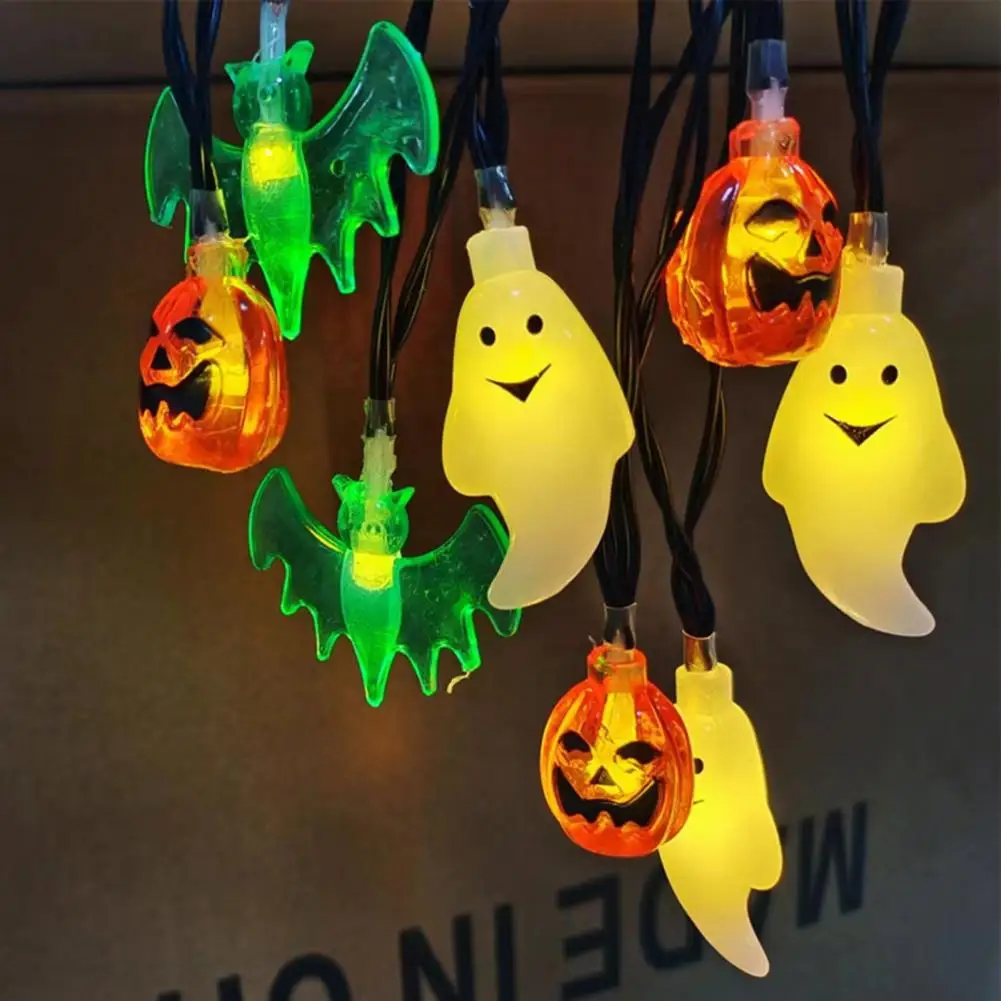 Bateria operado Halloween String Lights com controle remoto para interior, decorativo, quintal, Halloween