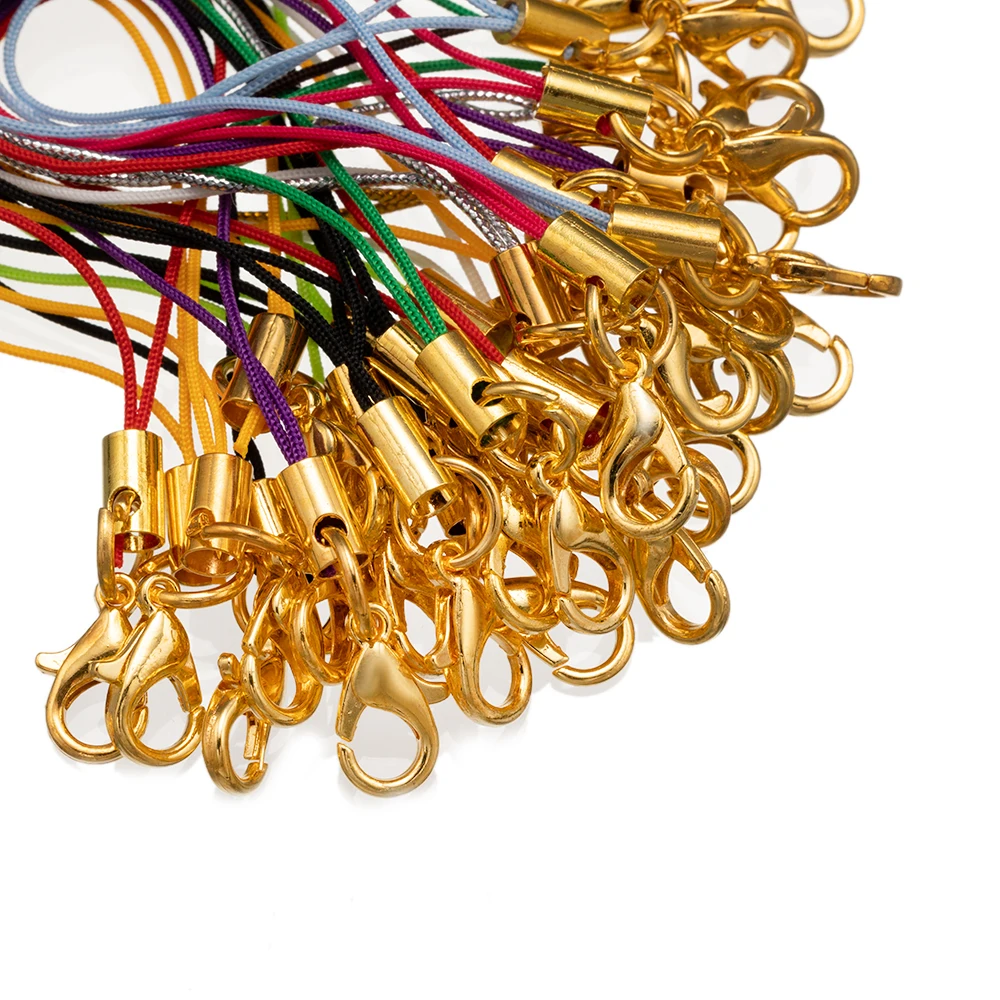 50Pcs Colorful Lobster Clasp Rope Lanyard Strap Cord Charm Keychain For DIY Jewelry Making Phone Rope Toys Pendant Cord Supplies