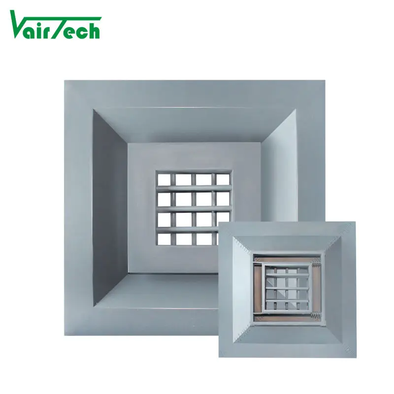 Porte di ventilazione in legno ecologico personalizzate per HVAC, ventilazione del diffusore d'aria quadrato con doppia griglia di deflessione meno condensazione.