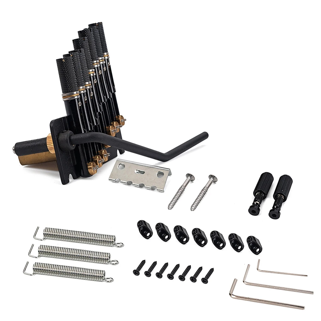 

7-string Guitar Tail Piece Tremolo Bridge with Screws Nuts Kit Stringed Musical Instruments Spare Parts Attachment