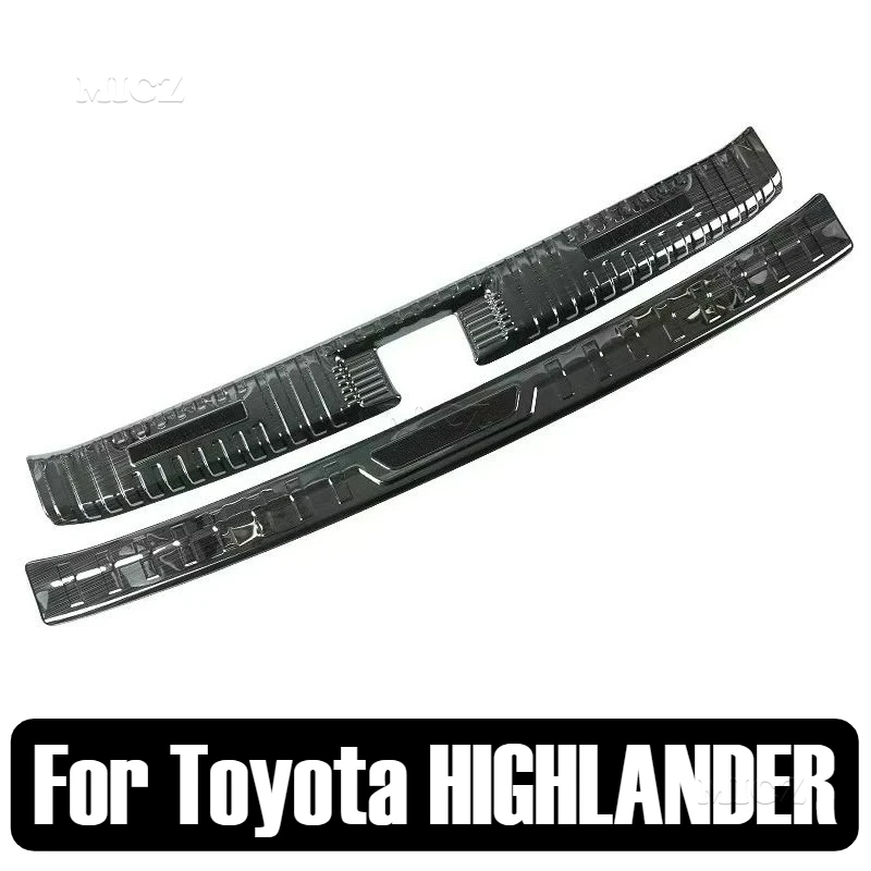 

For Toyota Highlander XU70 Kluger 2020 - 2023 Car Styling Stainless Car Rear Bumper Guard Plate Cover Trunk Door Sill Guard Trim