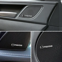 4pcs 3D aluminum speaker stereo speaker badge emblem Sticker for Mazda 2 Mazda 3 MS For Mazda 6 CX-5 CX5 Accessories