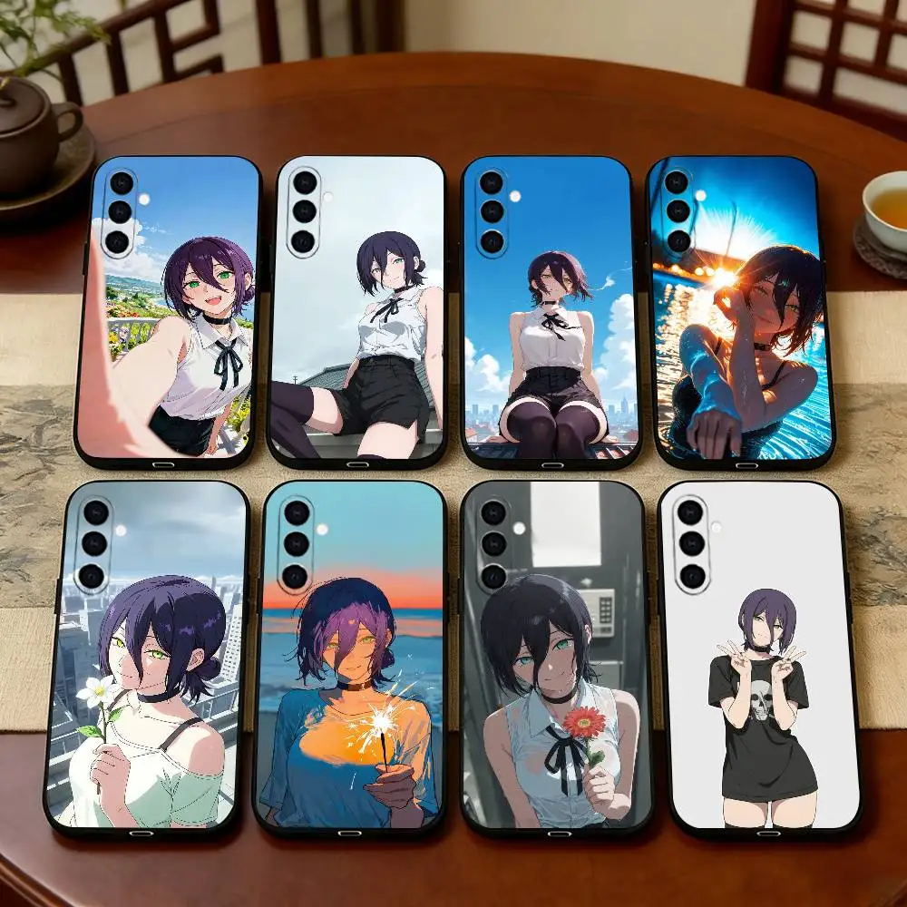 C-Chainsaw Man R-Reze Phone Case For Samsung Galaxy A73,A72,A71,A70,A53,A52,A51,Soft Silicone Black Cover