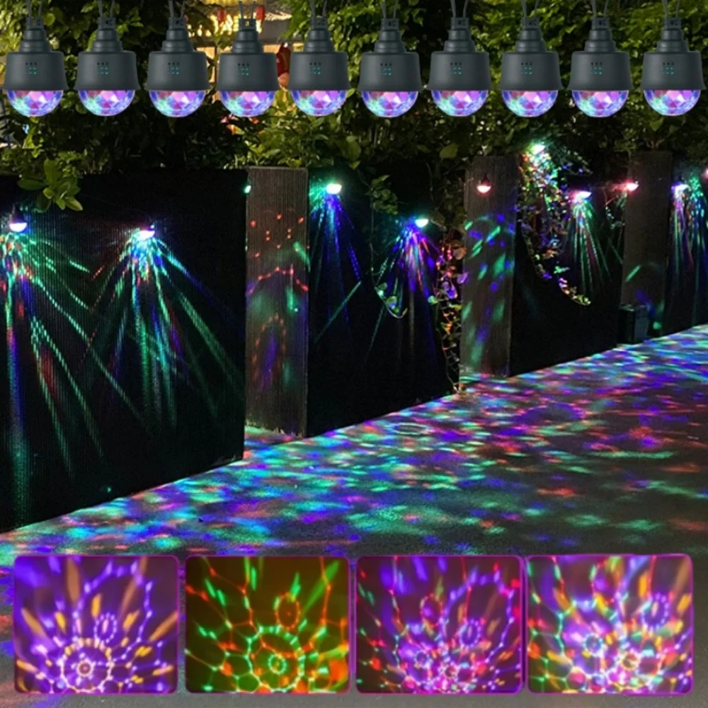 1pc USB 電源を供給する 10 ヘッドのカラフルなマジックボールライトストリング、雰囲気ライト、パーティー装飾ライト、中庭屋内バーフラッシー
