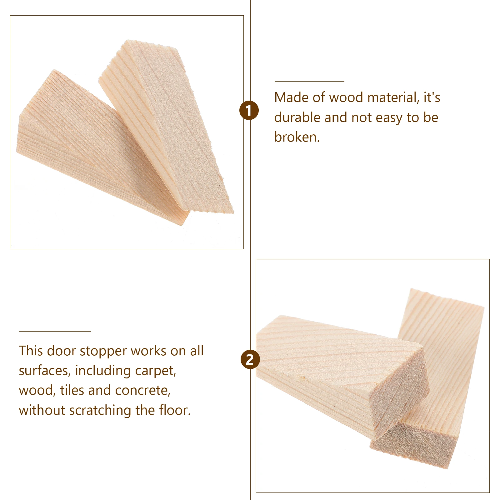 

5pcs Wood Triangle Wedge Heavy Duty Door Stopper Finger Protector Home Office Safety Baby Child Anti Slip Floor Door Holder