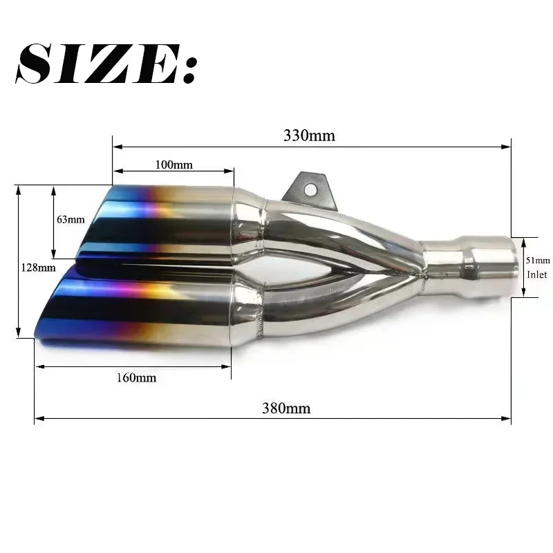 For AK Motorcycle Exhaust Pipe Escape Modified Motorbike 51/61mm Muffler For Ninja400 Z900 CBR650R S1000RR YZF-R6 MT07