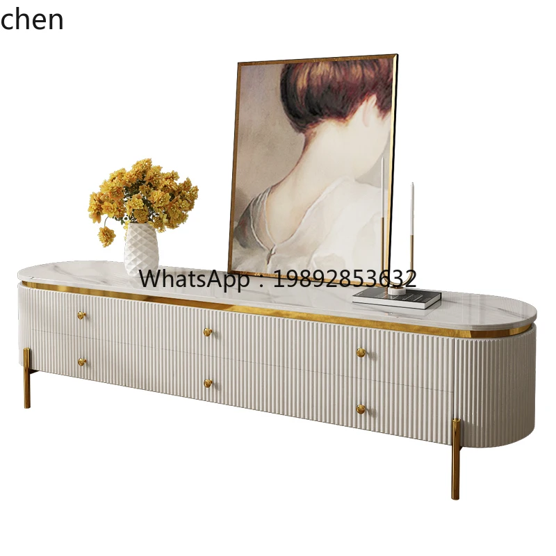 light luxury coffee table combination living room fully equipped modern simple size apartment video cabinet furniture