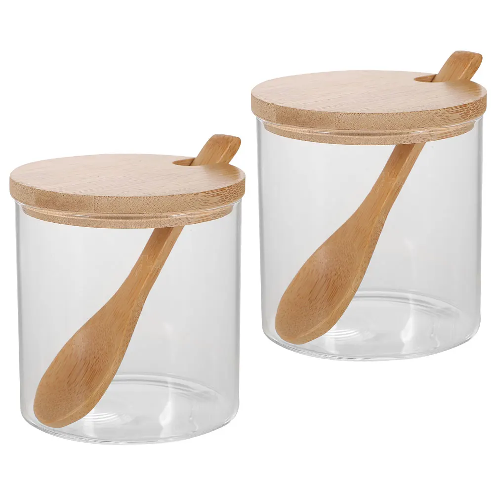 

Seasoning Containers Spice Jars Glass with Lids Food Grade Fresh Keeper Dirt Resistant Storage Canister for Kitchen