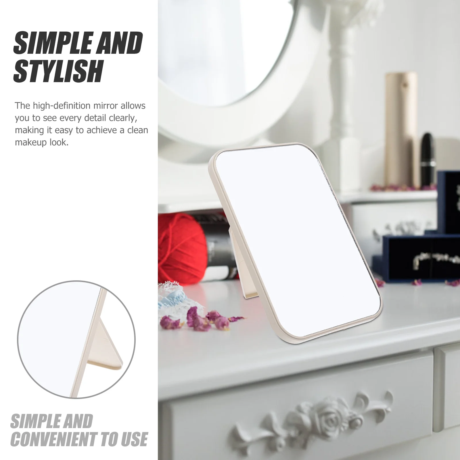 

Home Mirror Portable Magnified Vanity Mirrors for Desk Office Rectangle Travel Makeup